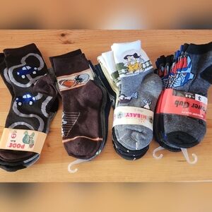 NWT. 21 Pc. Hibaly, Power Club and Pode Kids Socks. Sports & Cartoon Character.